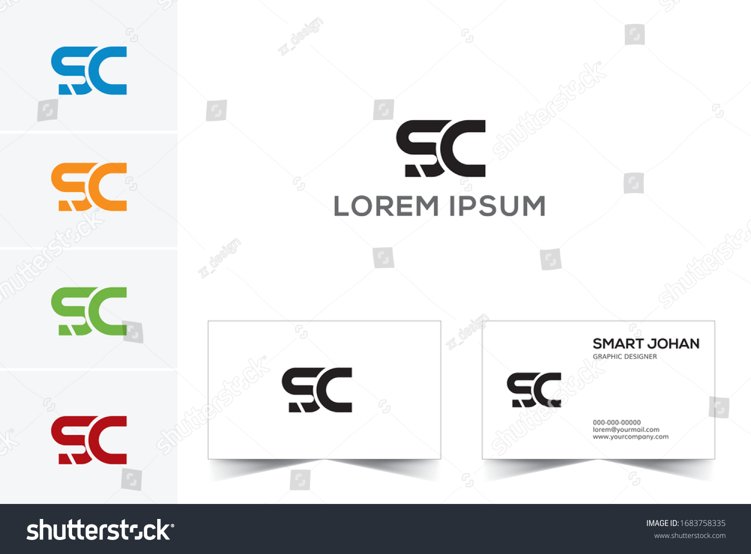 Sc Letter Logo Design Creative Modern Stock Vector Royalty Free