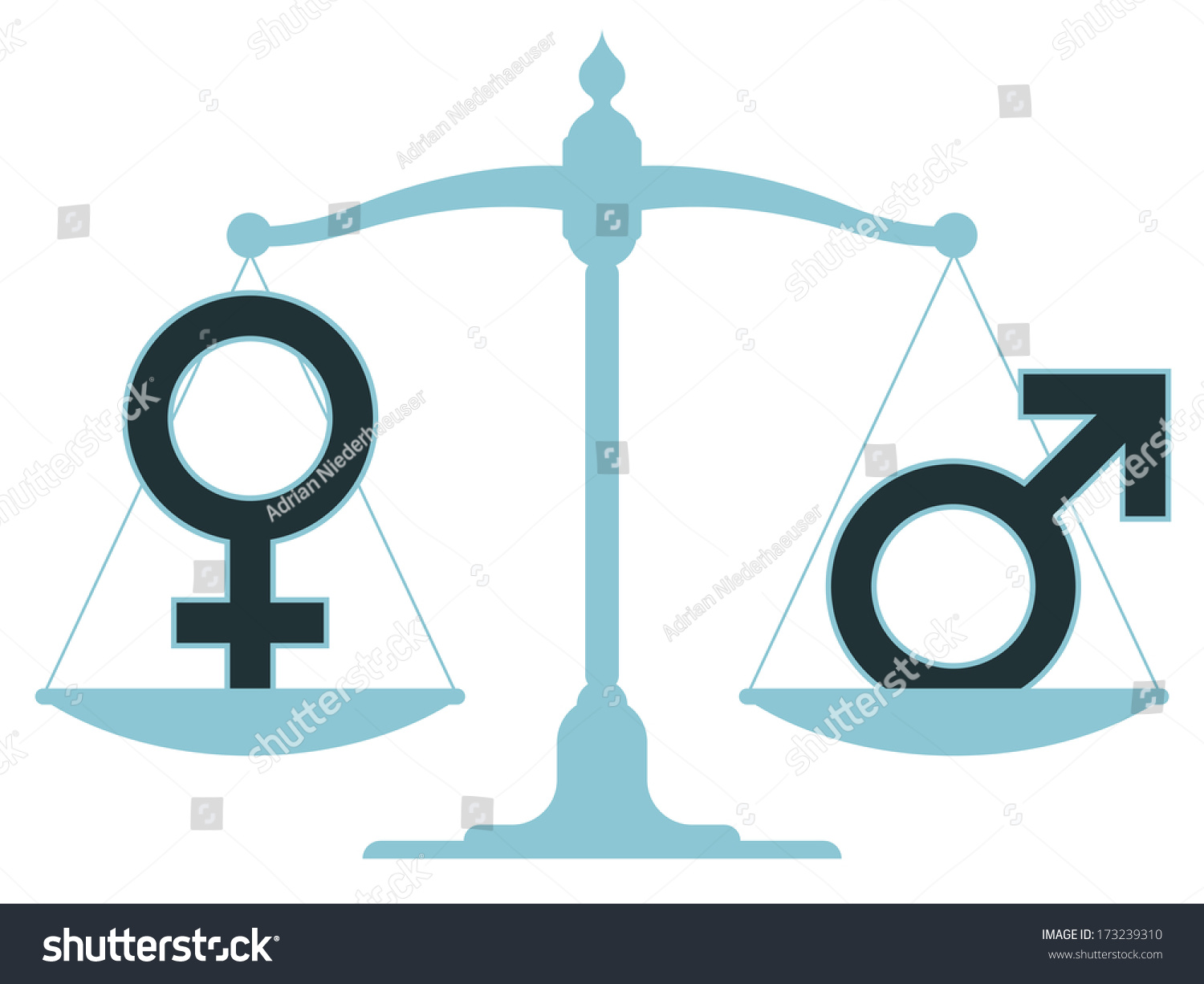 Scale Equilibrium Male Female Icons Showing Stock Vector 173239310 Shutterstock 1626