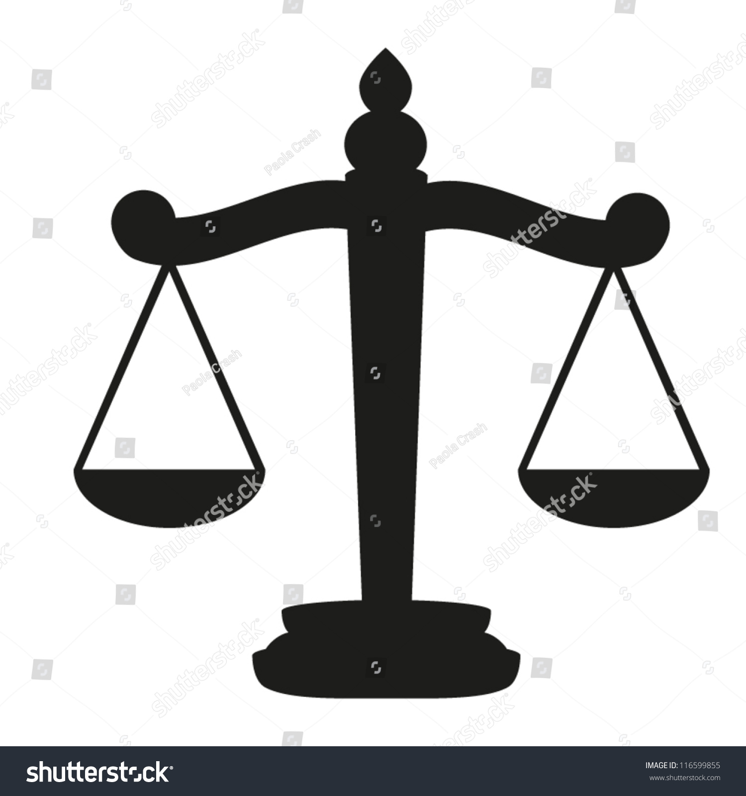 Scales Of Justice Stock Vector Illustration 116599855 : Shutterstock