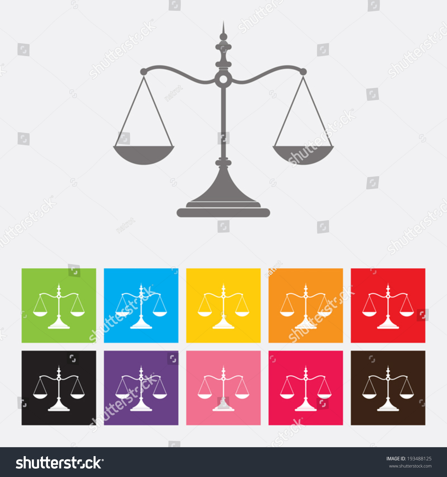 Scales Of Justice Icon - Vector - 193488125 : Shutterstock