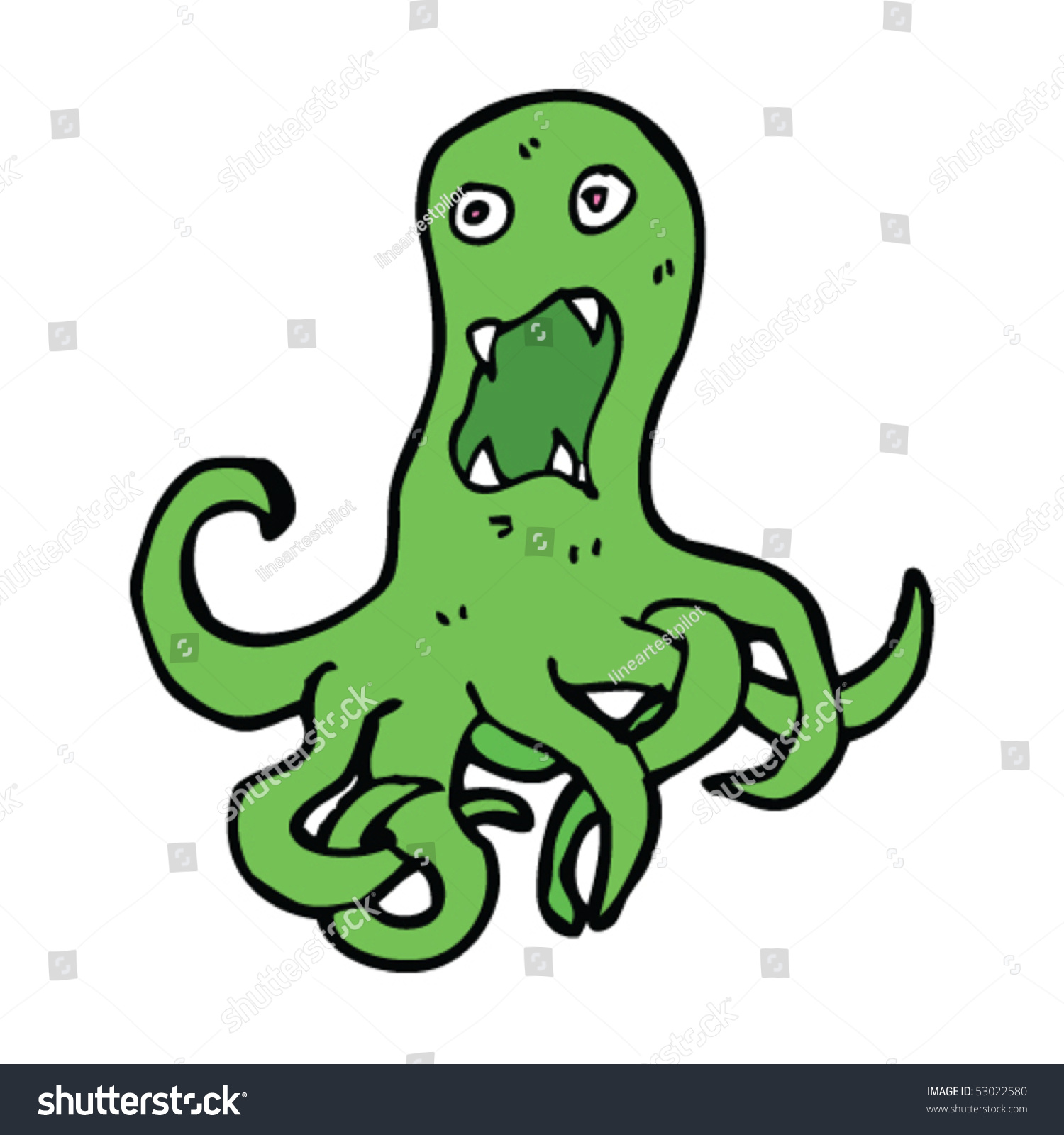 Scary Octopus Drawing Stock Vector Illustration 53022580 Shutterstock