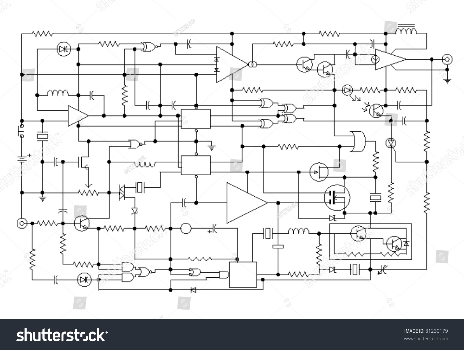 Schematic Diagram Project Electronic Circuit Graphic Stock