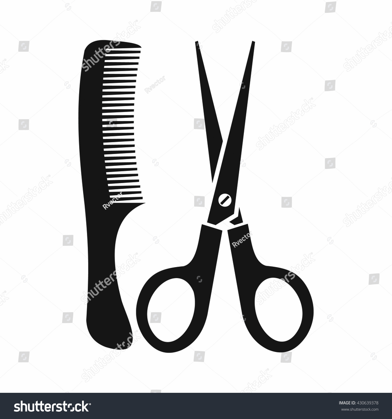 Scissors And Comb Icon Stock Vector 430639378 : Shutterstock