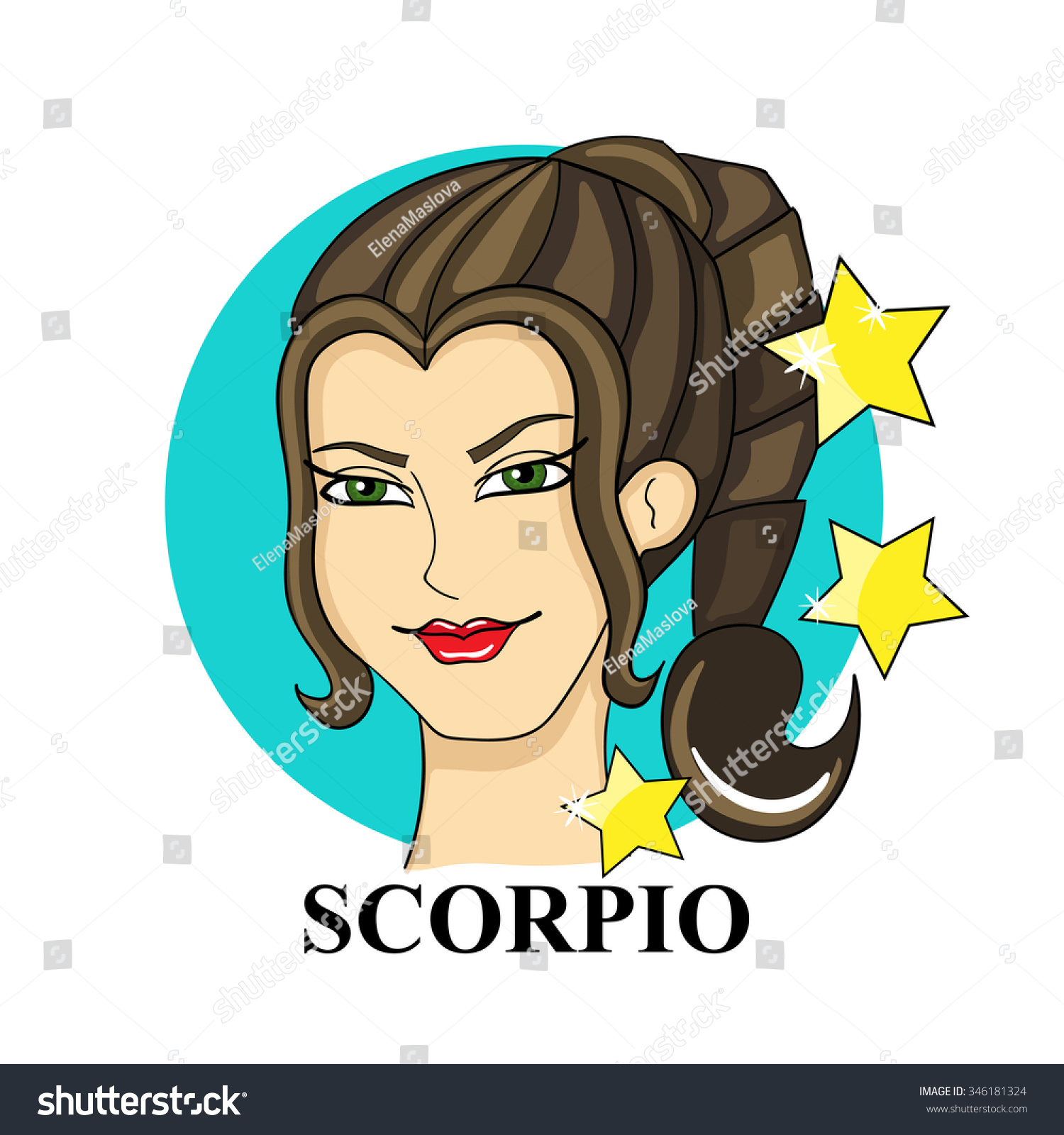 Scorpio Zodiac Sign Astrological Symbol Illustration Stock Vector