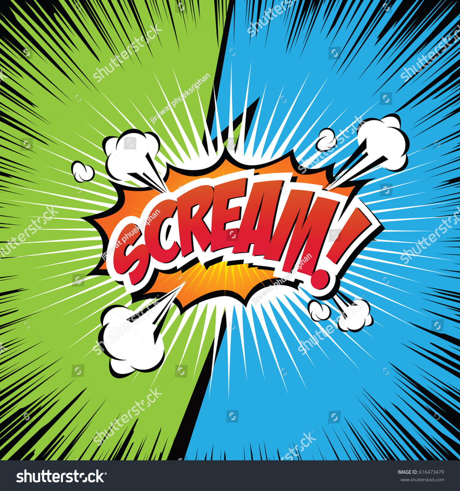 Scream Comic Speech Bubble Cartoon Art Vector De Stock Libre De