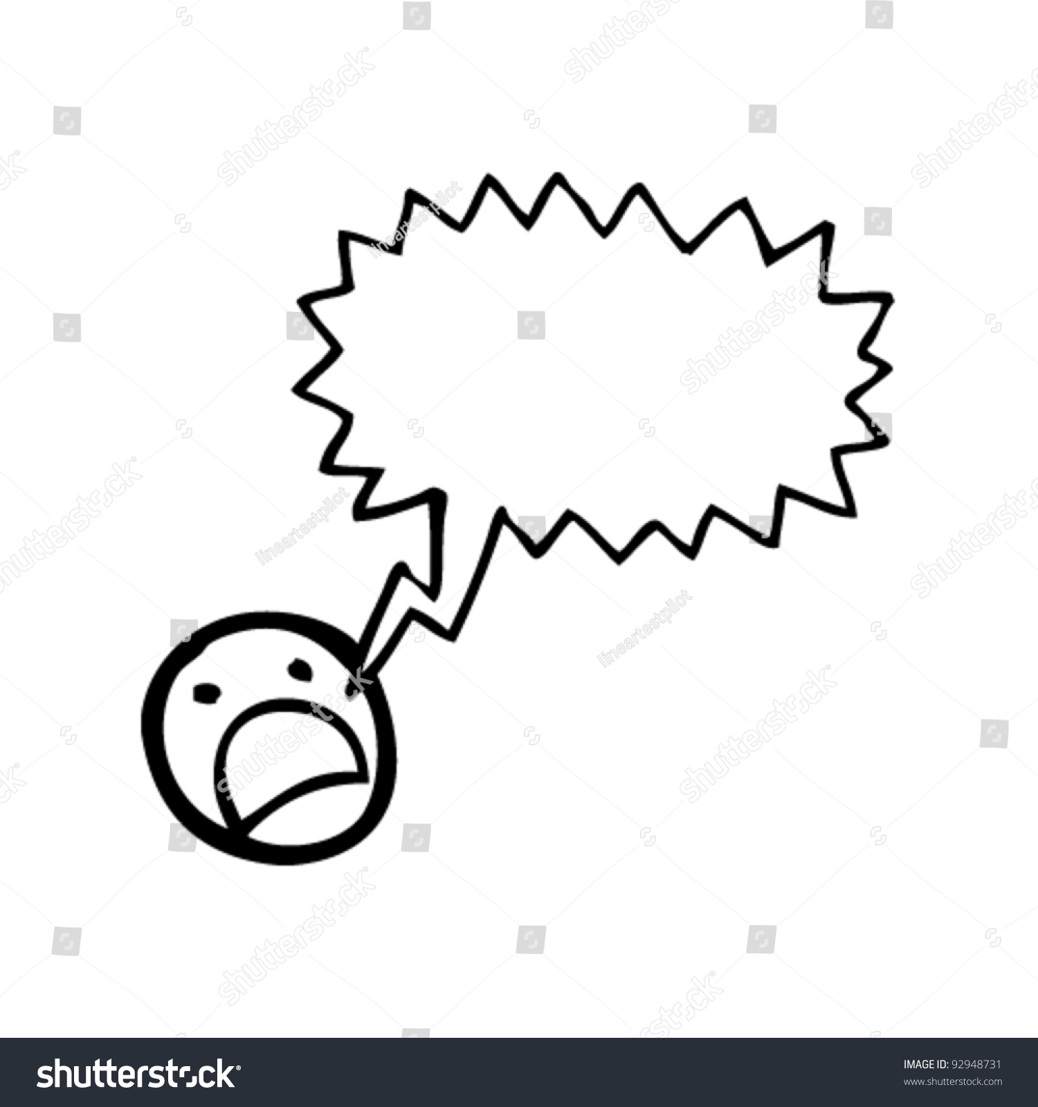 Screaming Emoticon Face Cartoon Stock Vector Illustration 92948731