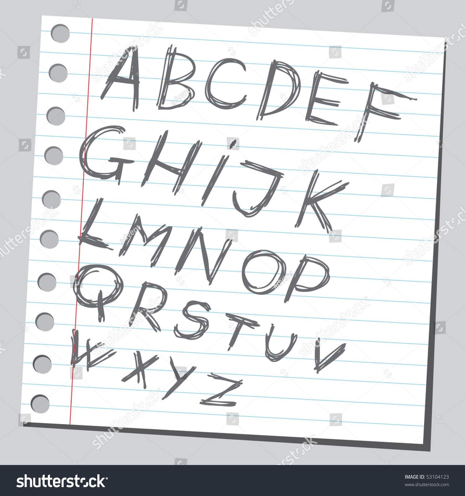 Scribble Alphabet Stock Vector Illustration 53104123 Shutterstock