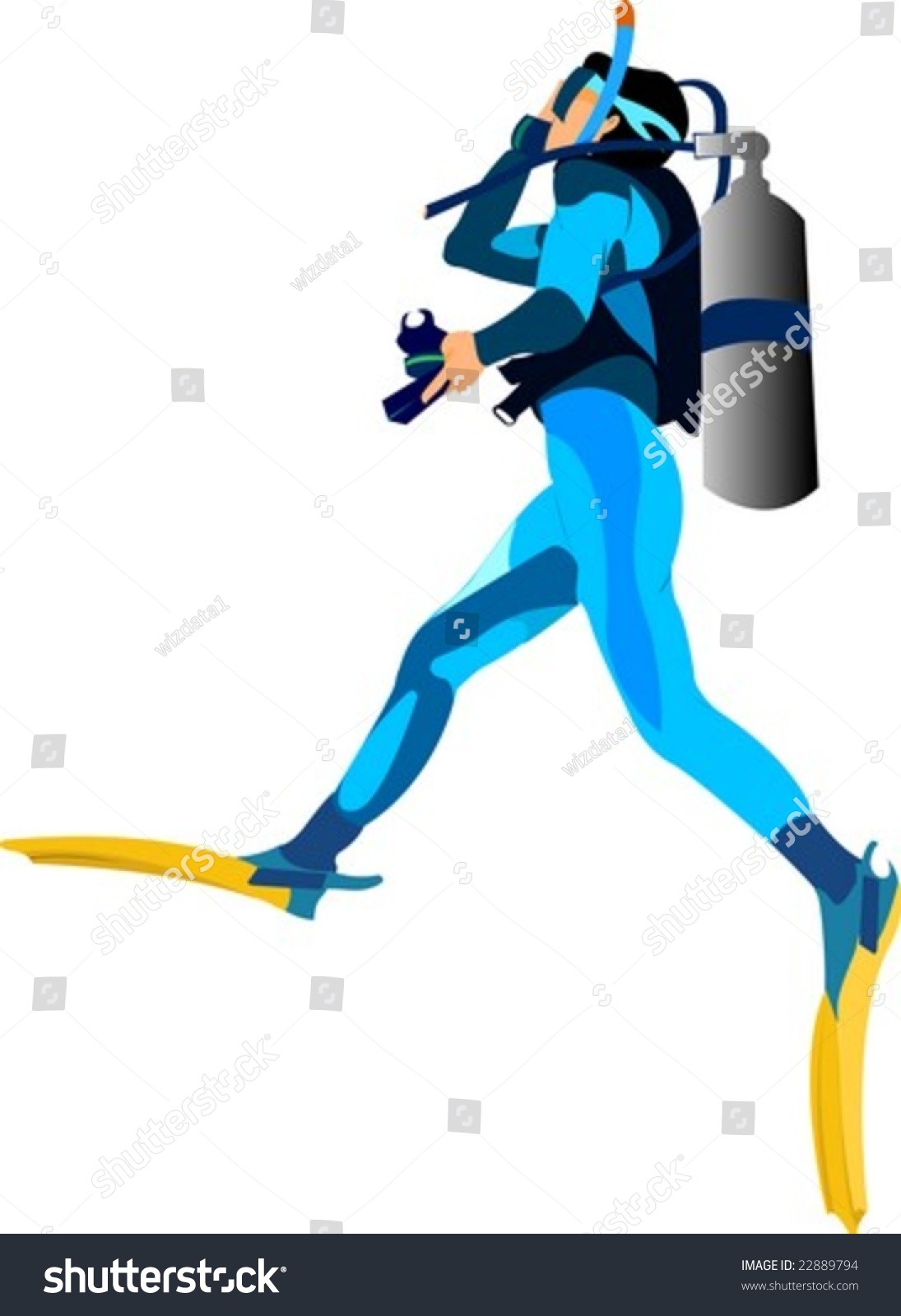 Scuba Diver Stock Vector Illustration 22889794 : Shutterstock