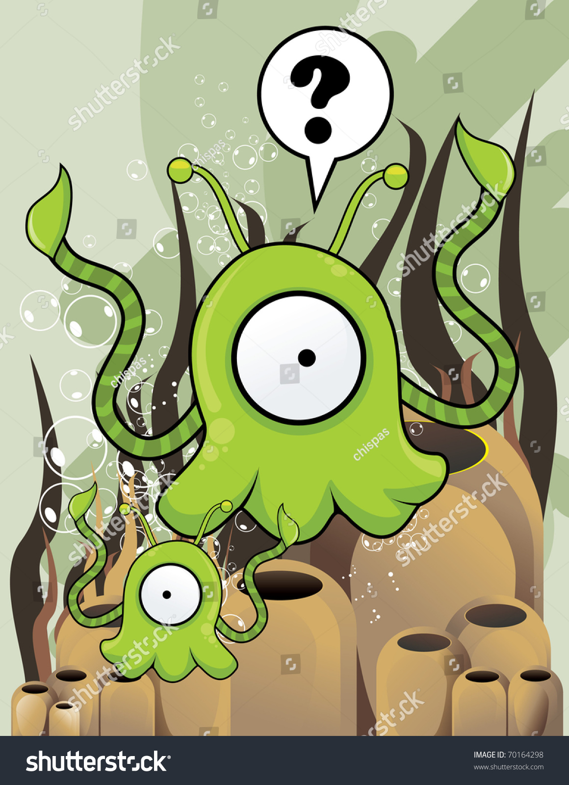 Sea Monster Vector Cartoon - 70164298 : Shutterstock