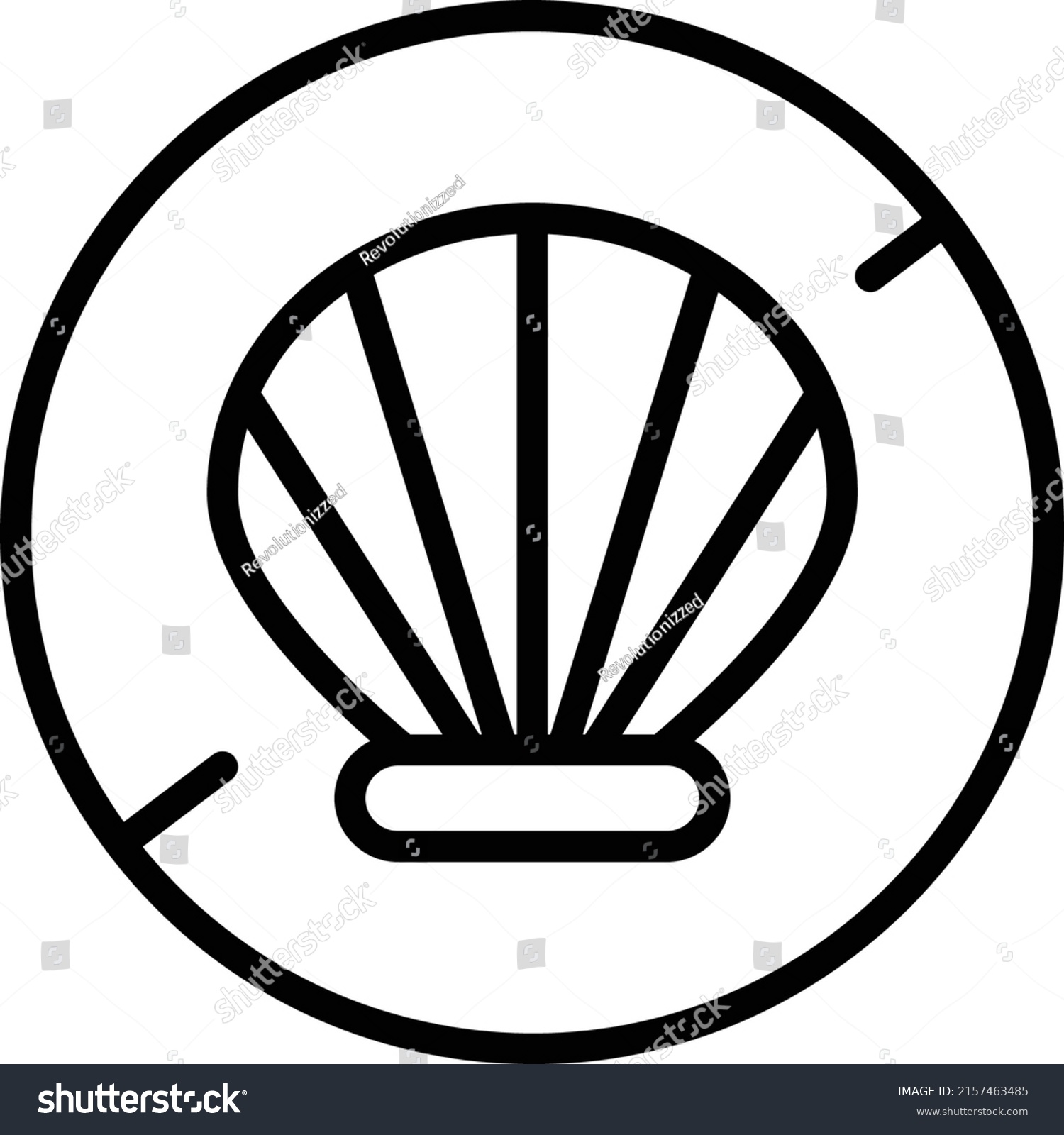 Seafood Free Black Outline Badge Icon Stock Vector Royalty Free