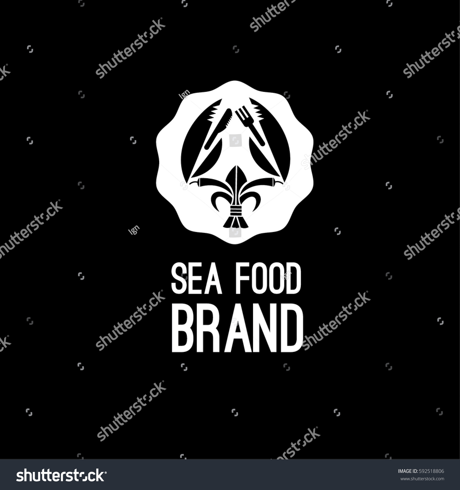 Seafood Restaurant Vector Logo Design Template Stock Vector Royalty