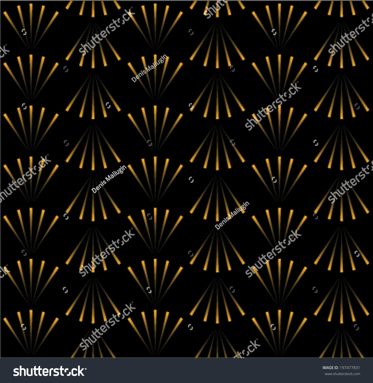 Seamless Black Background With Art Deco Pattern Stock Vector