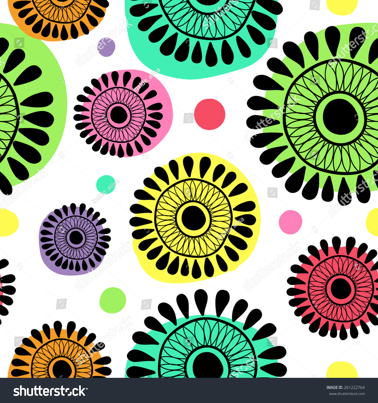 Seamless Bright Spot Pattern Stock Vector Illustration 261222764