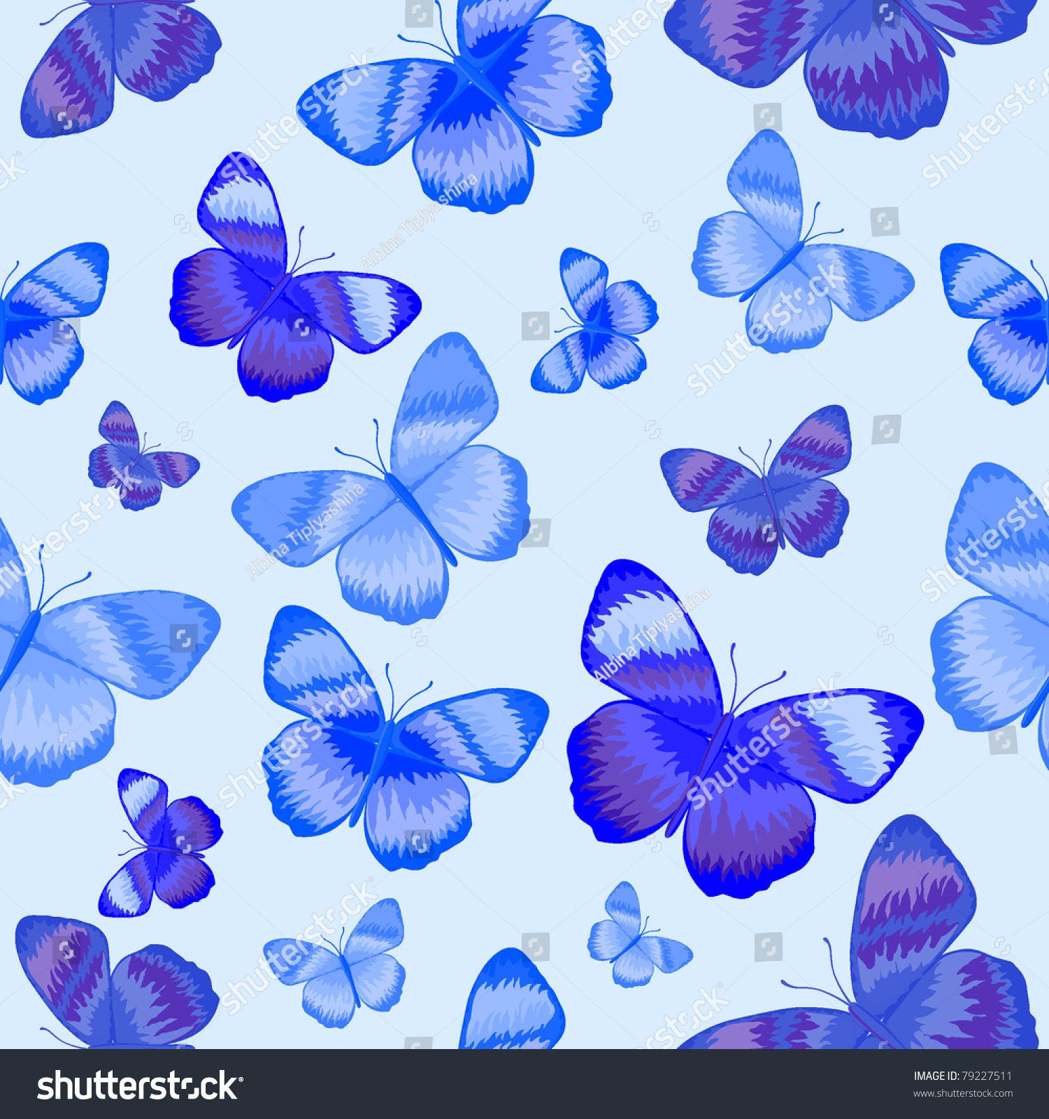 Seamless Butterfly Background Stock Vector Illustration 79227511 