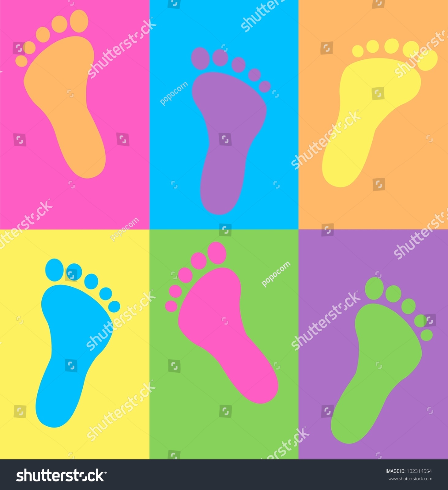 Seamless Foot Pattern Stock Vector Illustration 102314554 Shutterstock