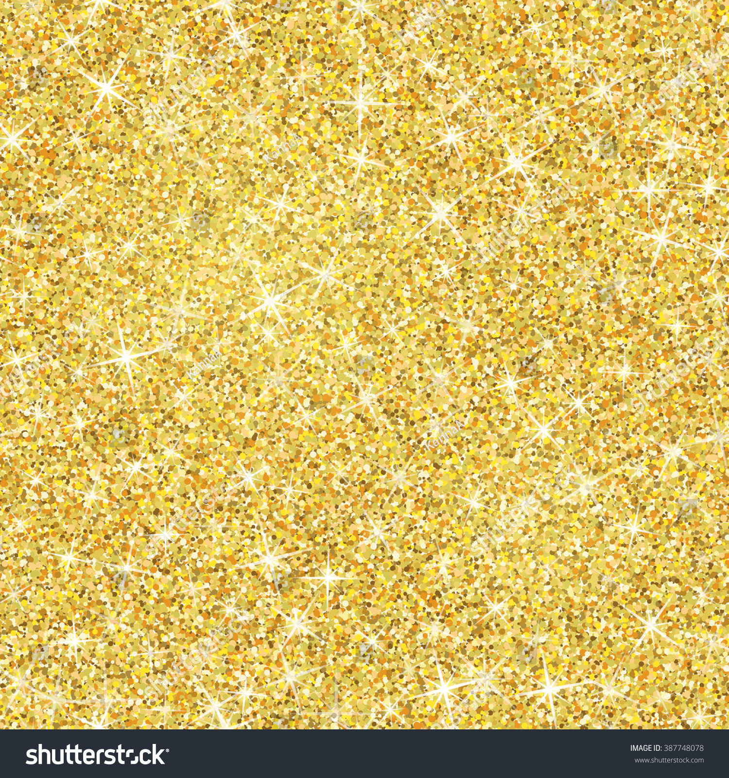 Seamless Gold Glitter Texture Isolated On Golden Background. Vector 