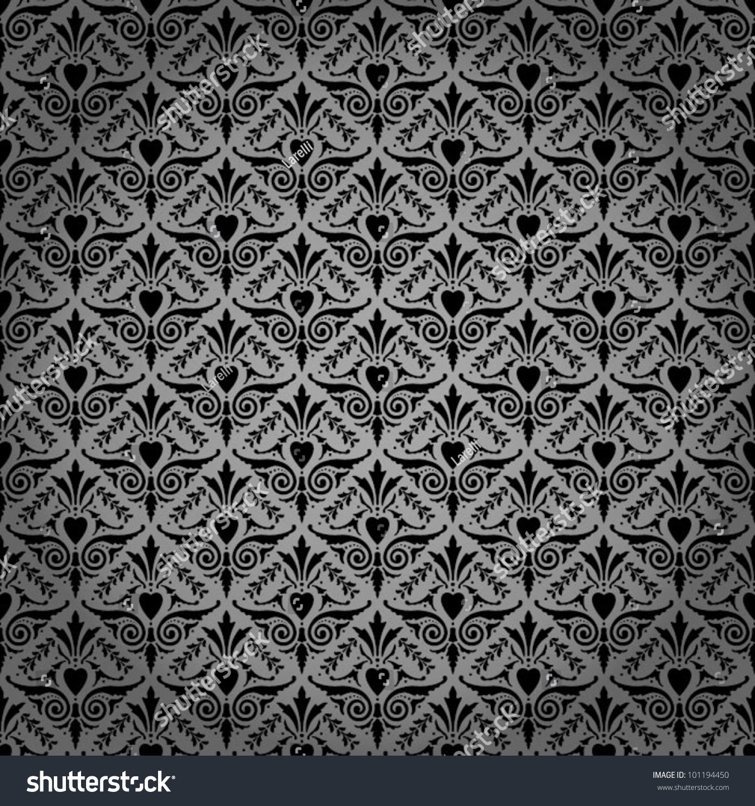 Seamless Gothic Damask Wallpaper Background Stock Vector Illustration