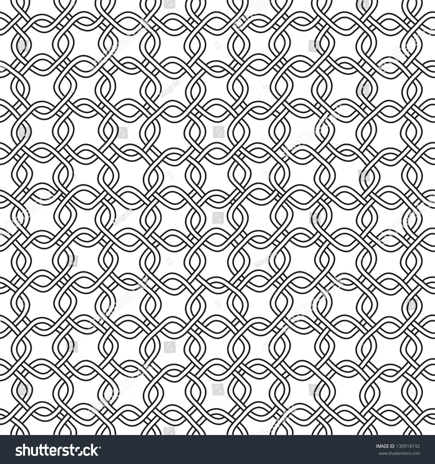 Seamless Hand Drawn Chain Pattern Black Stock Vector 130918742 