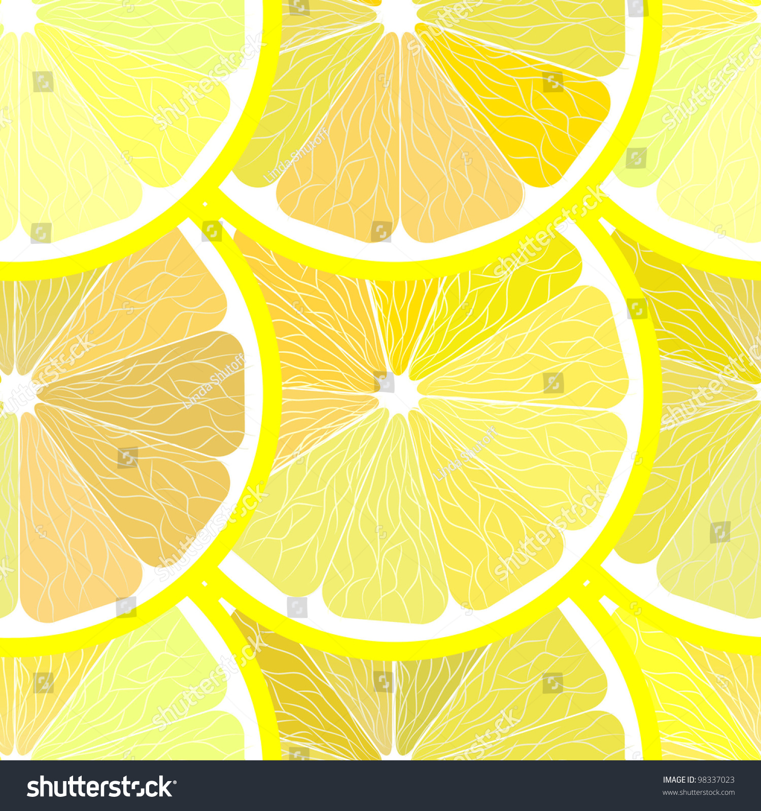 Seamless Lemon Pattern Vector 98337023 Shutterstock