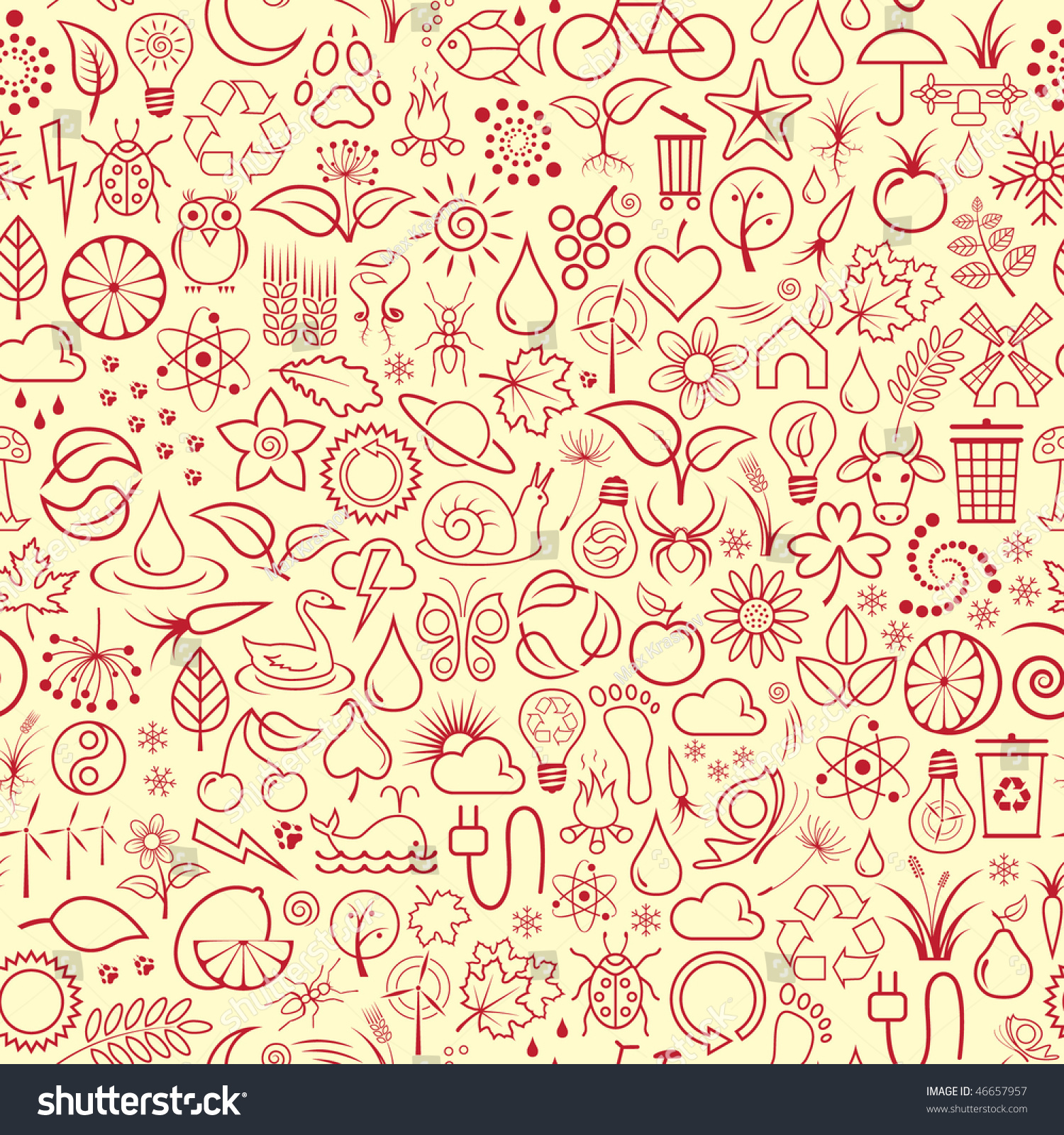 Seamless Nature Wallpaper Stock Vector Illustration 46657957 : Shutterstock