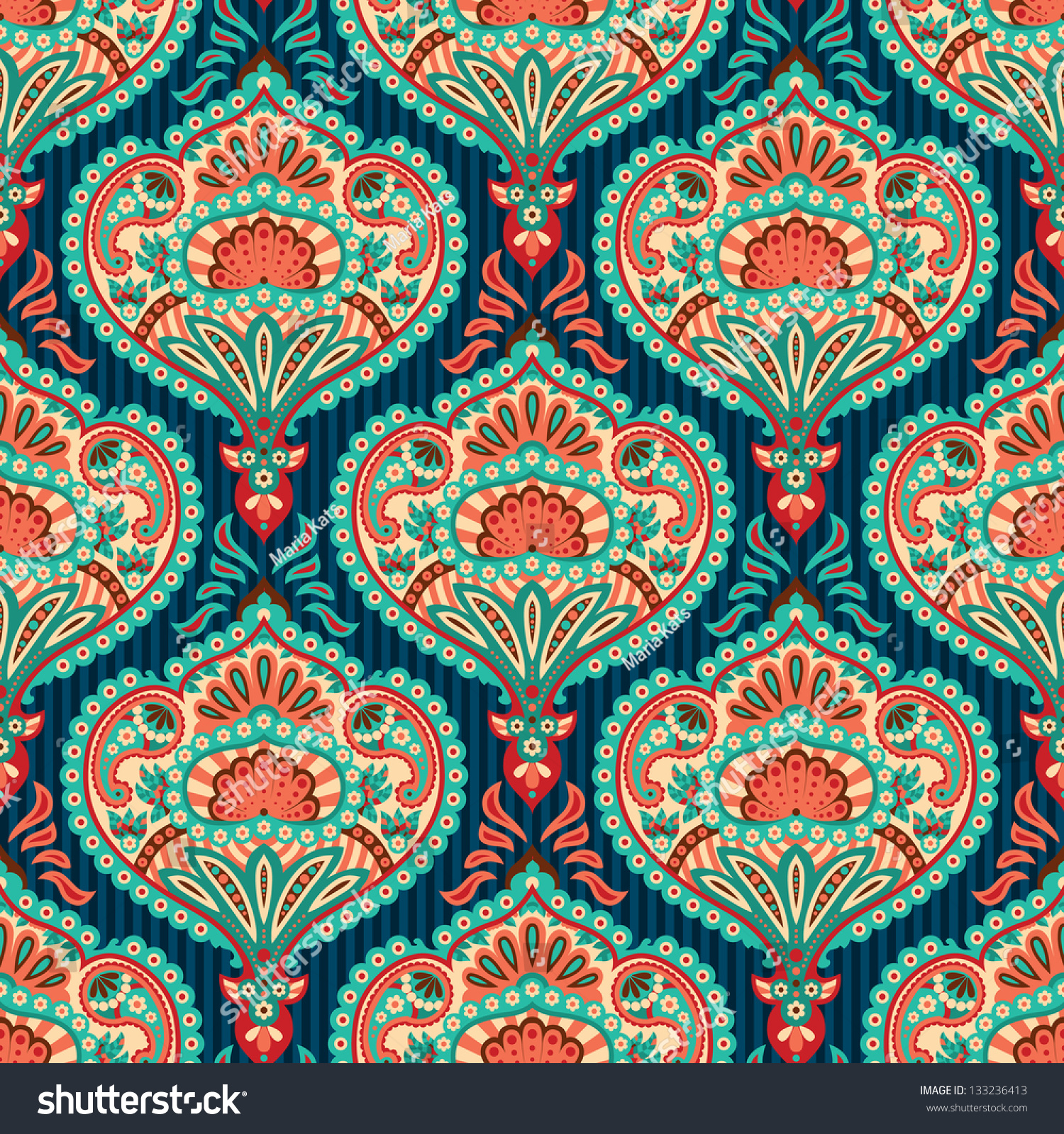 Seamless Oriental Pattern Stock Vector Illustration 133236413