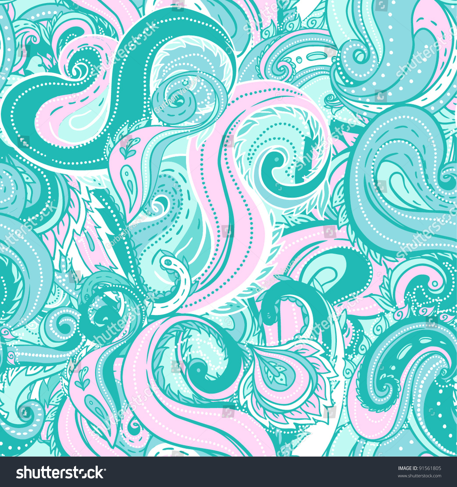 Seamless Paisley Pattern, Trendy Modern Wallpaper Or Textile Background