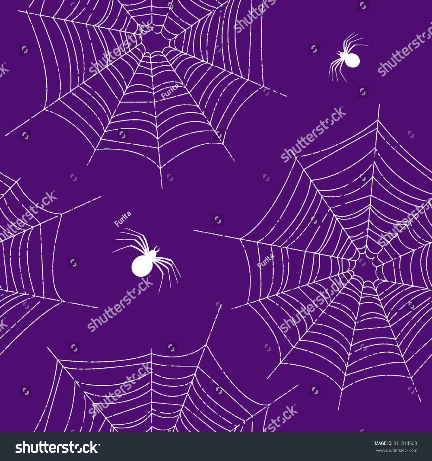 Seamless Pattern Of Spider Web And Spiders Stock Vector Illustration