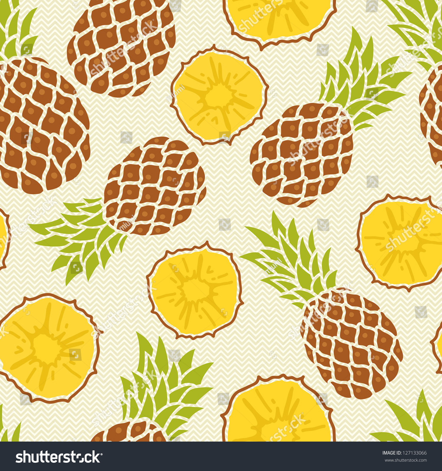 Seamless Pattern With Pineapples Stock Vector Illustration Shutterstock