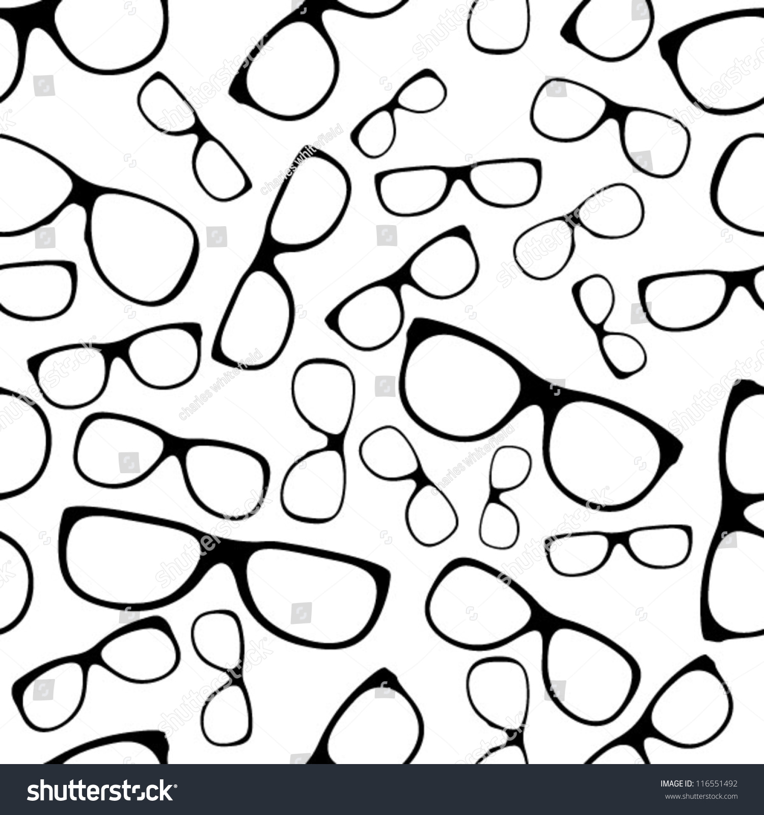 Seamless Spectacles Glasses Pattern Eyeglasses Specs Stock Vector 116551492 Shutterstock 