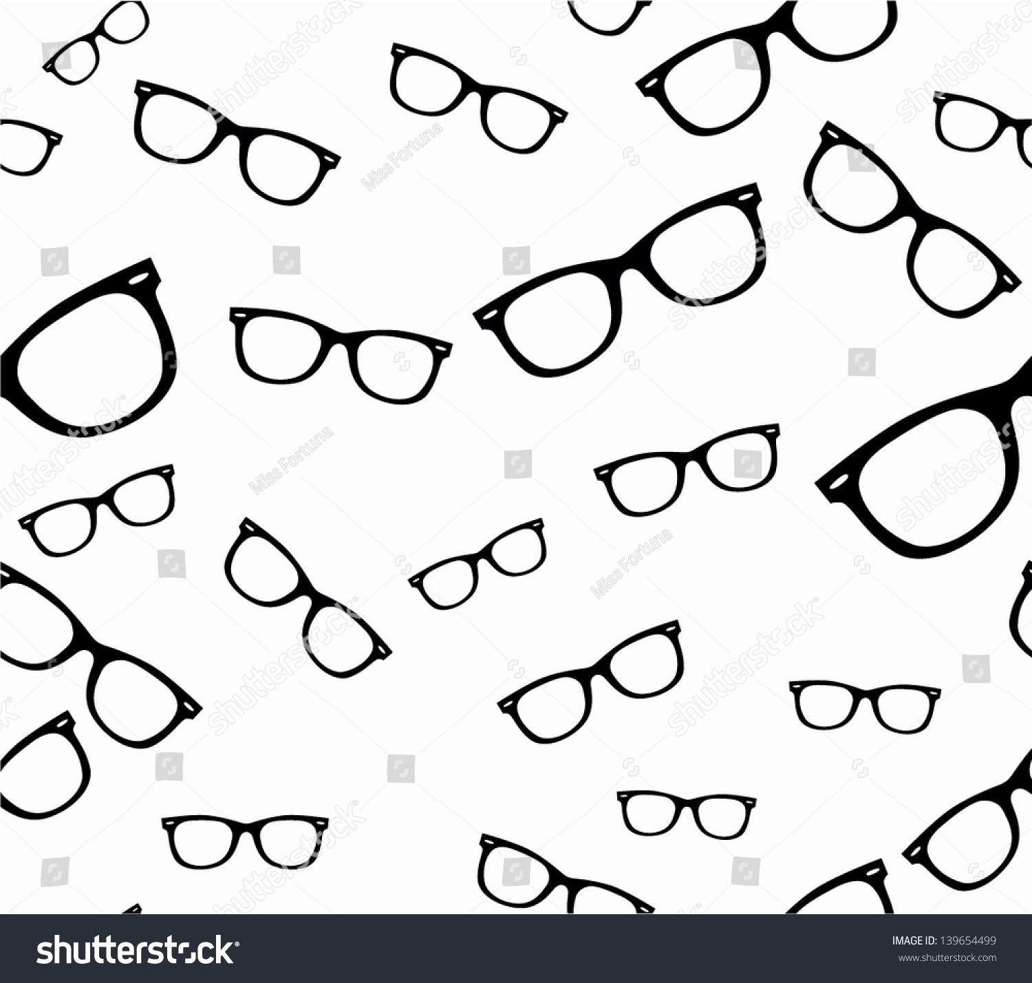 Seamless Spectacles Glasses Pattern Eyeglasses Specs Pattern Sunglasses Stock Vector 