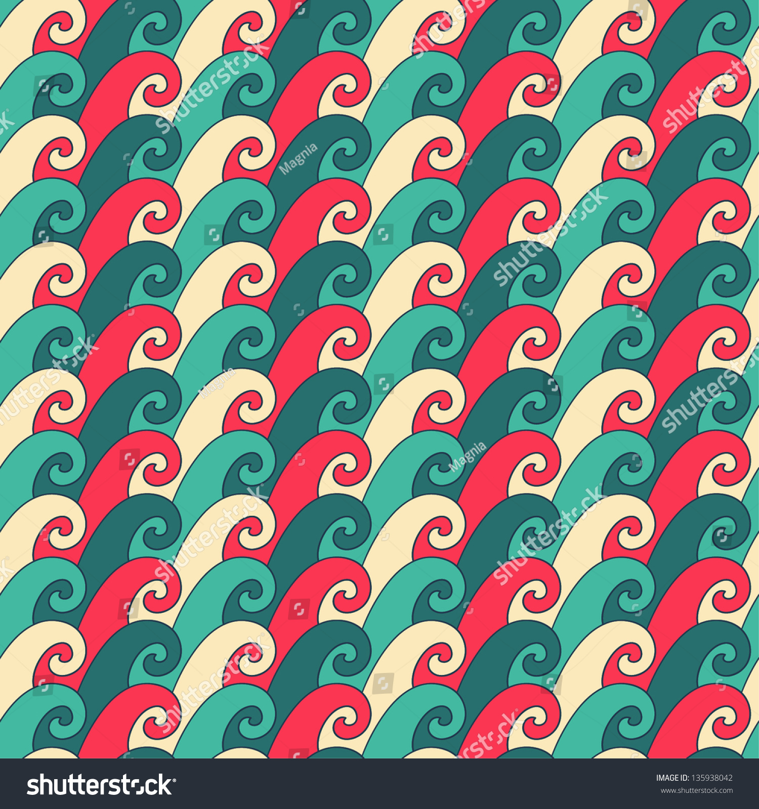 Seamless Stylized Storm Pattern In Bright Colors. Vector Illustration