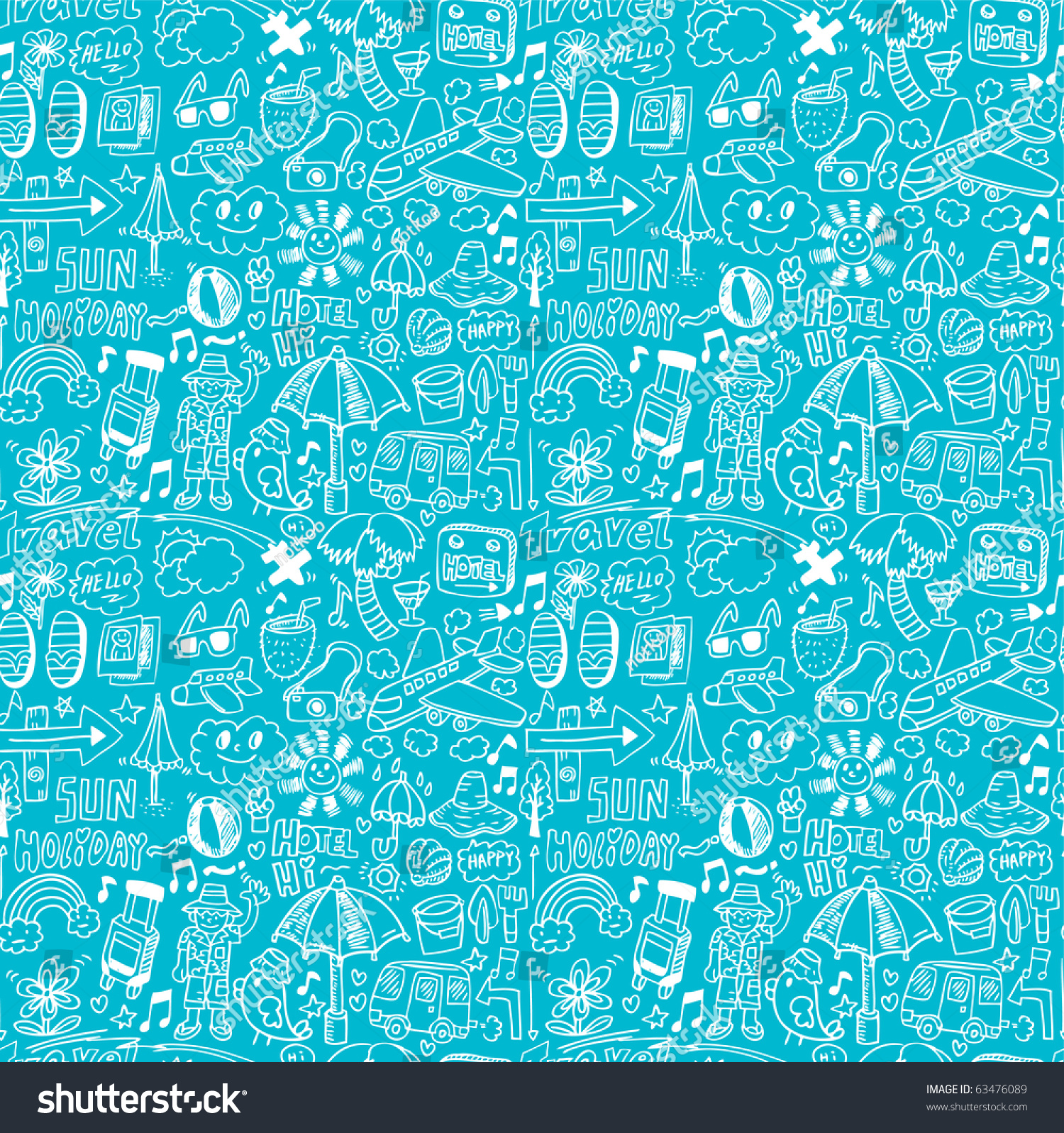 Seamless Travel Pattern Stock Vector Illustration 63476089 : Shutterstock 