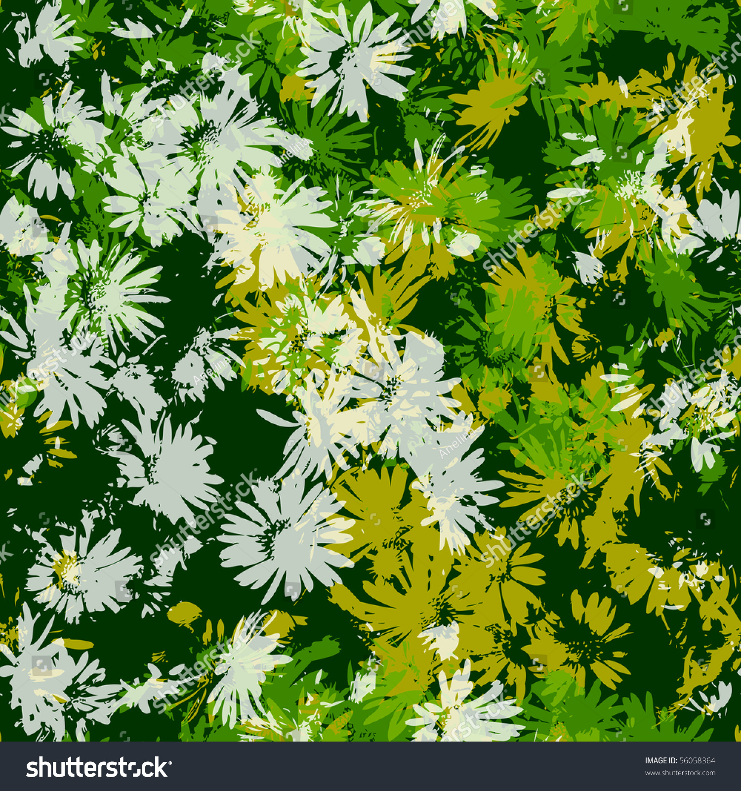 Seamless Vector Texture With Flowers - 56058364 : Shutterstock