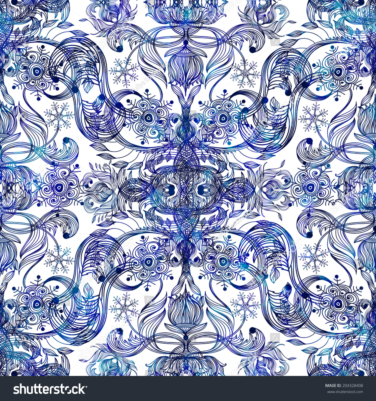 Seamless Vintage Pattern Vector Eps 10 204328408 Shutterstock