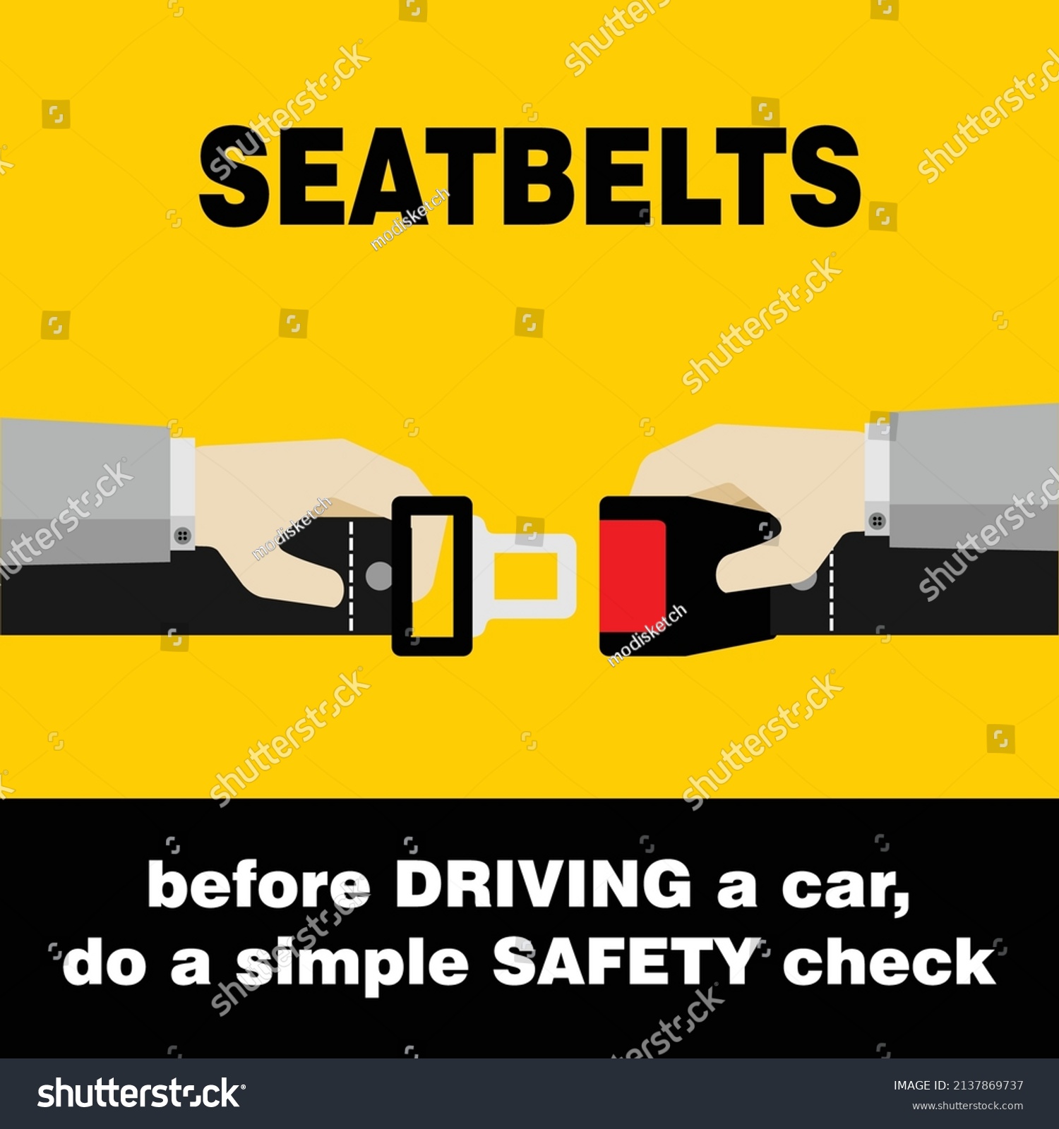 Seatbelts Before Driving Car Do Simple Stock Vector Royalty Free