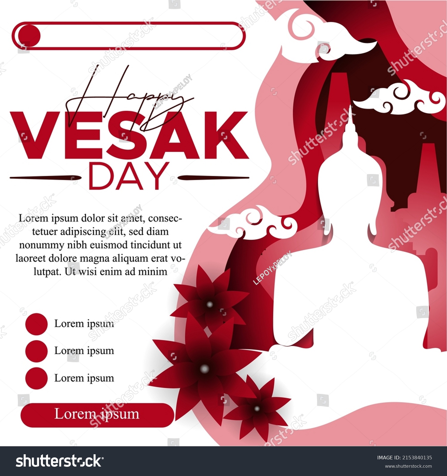 Selamat Hari Raya Waisak Vesak Day Stock Vector Royalty Free