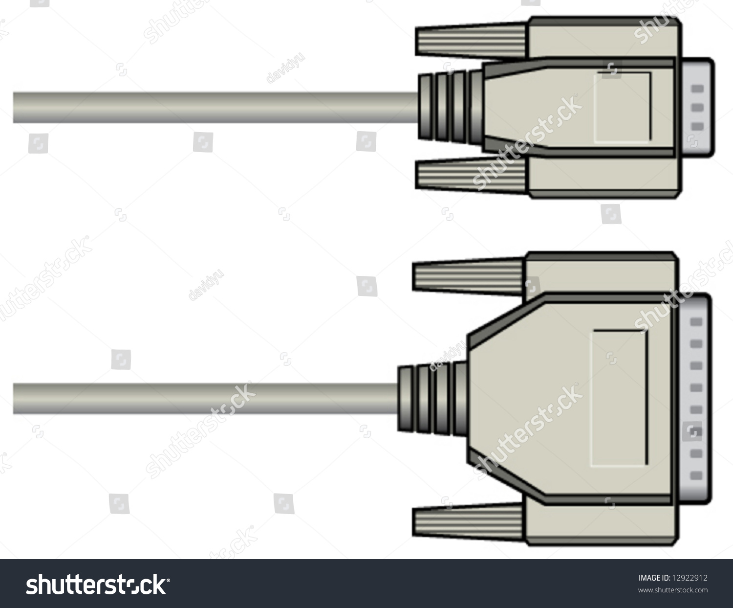 Serial Cable Stock Vector Illustration 12922912 : Shutterstock