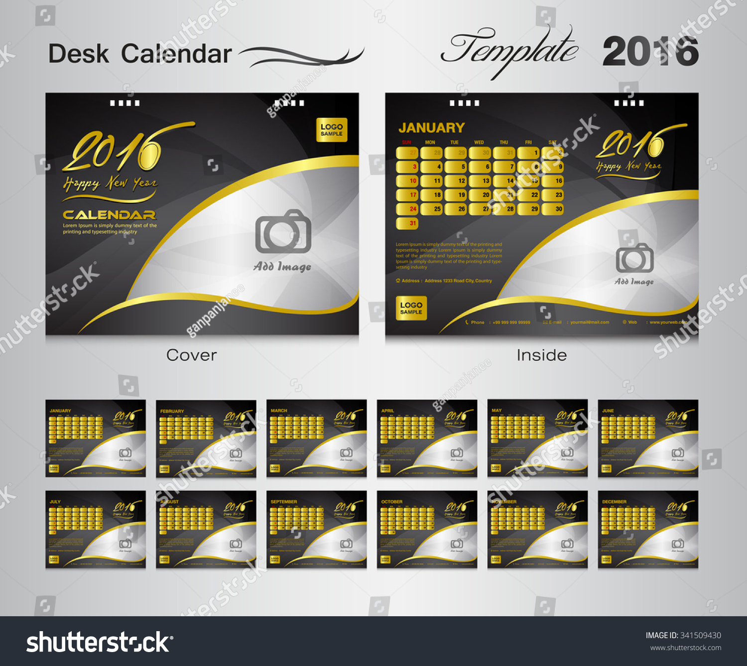 Business Calendar Design : Set black desk calendar vector stock Business Calendar Design : Set black desk calendar vector stock