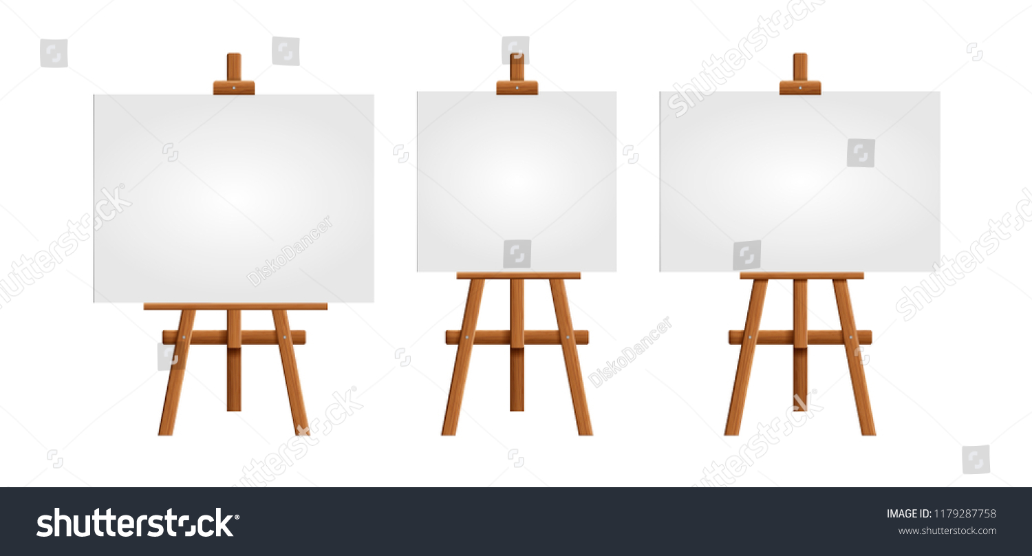 Set Blank Art Board Realistic Wooden Stock Vector Royalty Free 1179287758