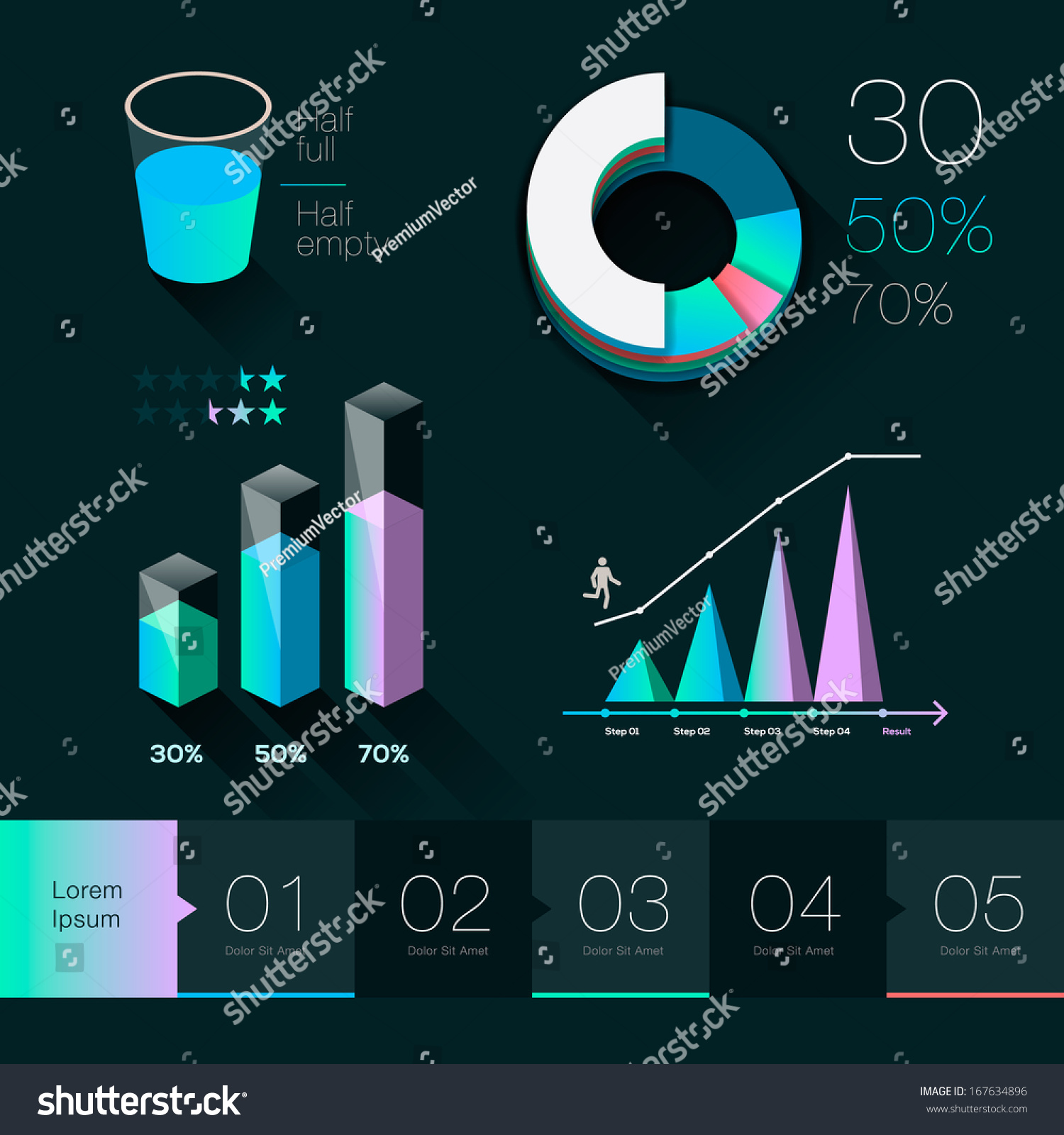 Set Elements Of Info Graphics, Vector Illustration. - 167634896