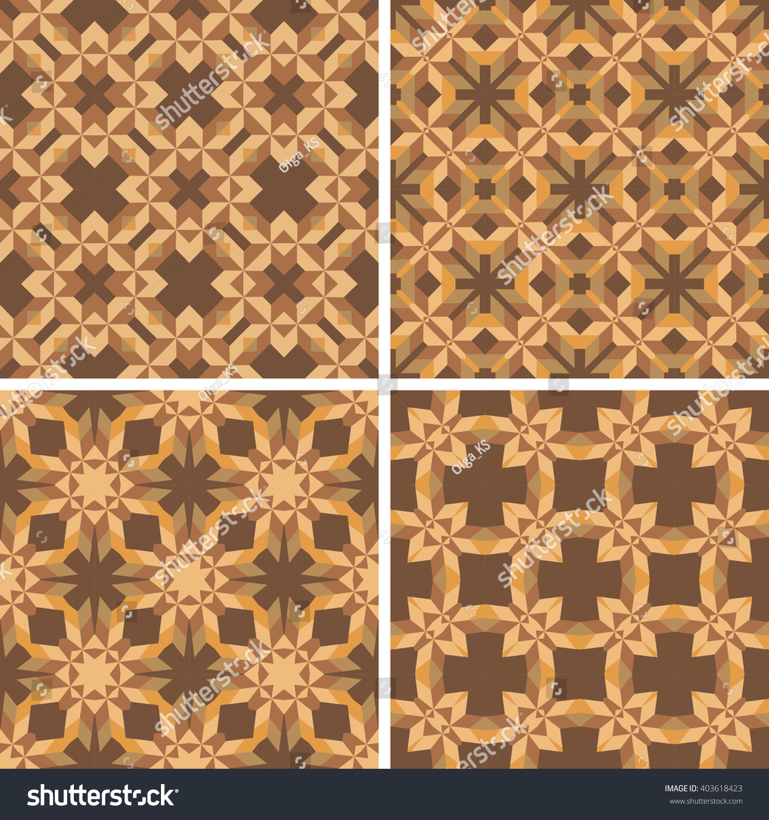 Set of abstract seamless patterns Set of abstract seamless patterns