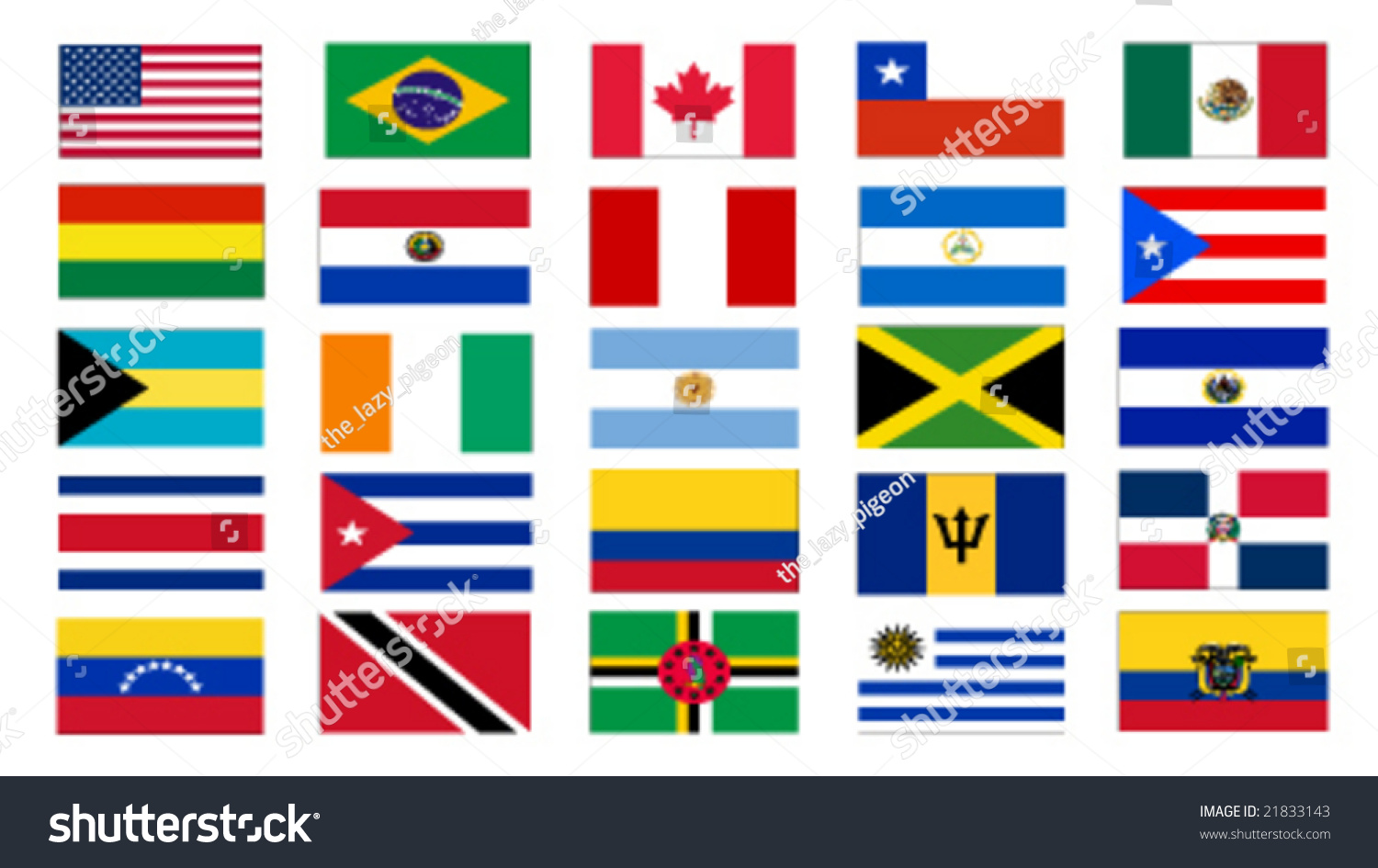 Set Of America North And South Flags Vector Illustration 21833143 Shutterstock 