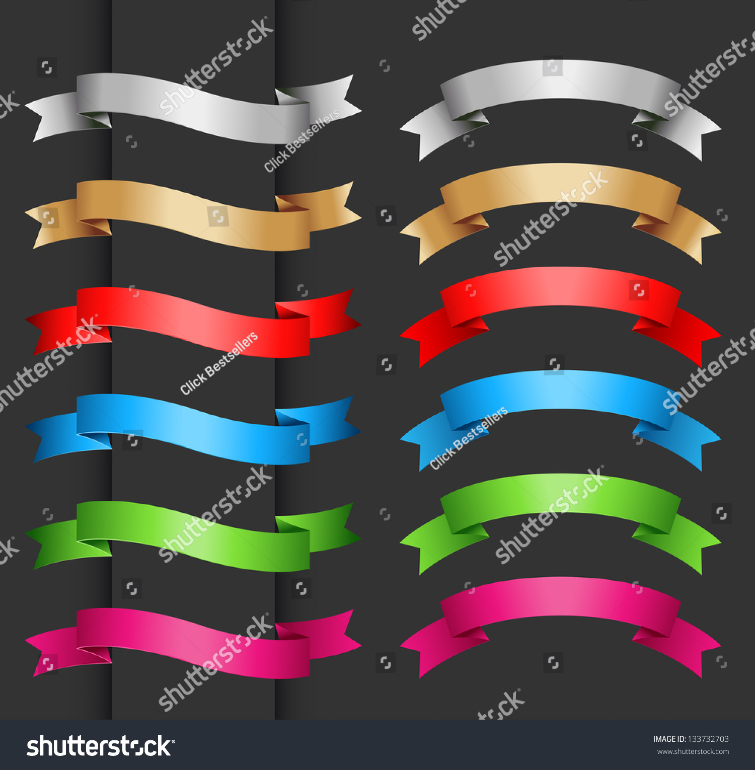 Set Of Banner Stock Vector Illustration 133732703 Shutterstock