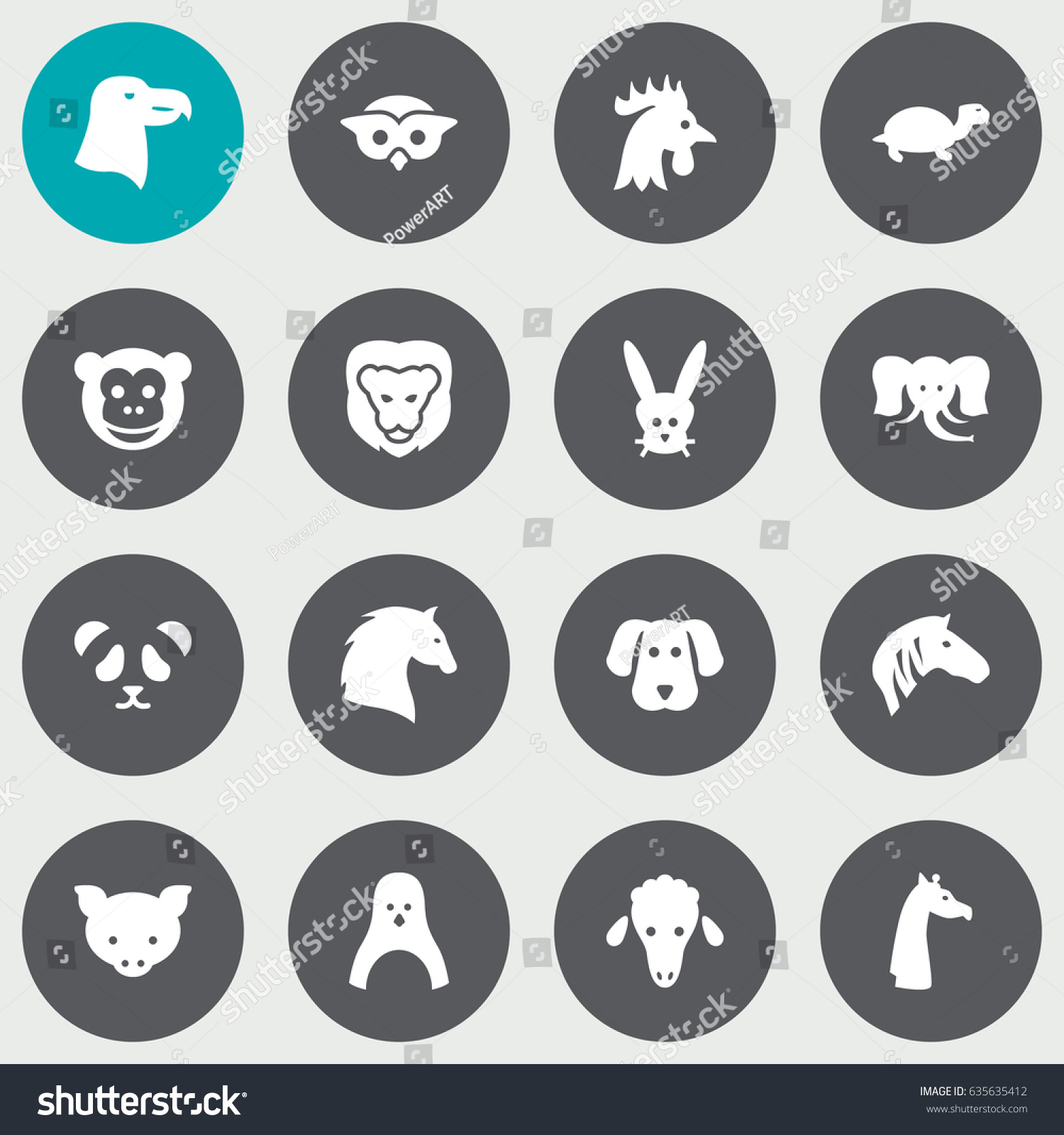 Set Beast Icons Setcollection Diver Stock Vector Royalty Free