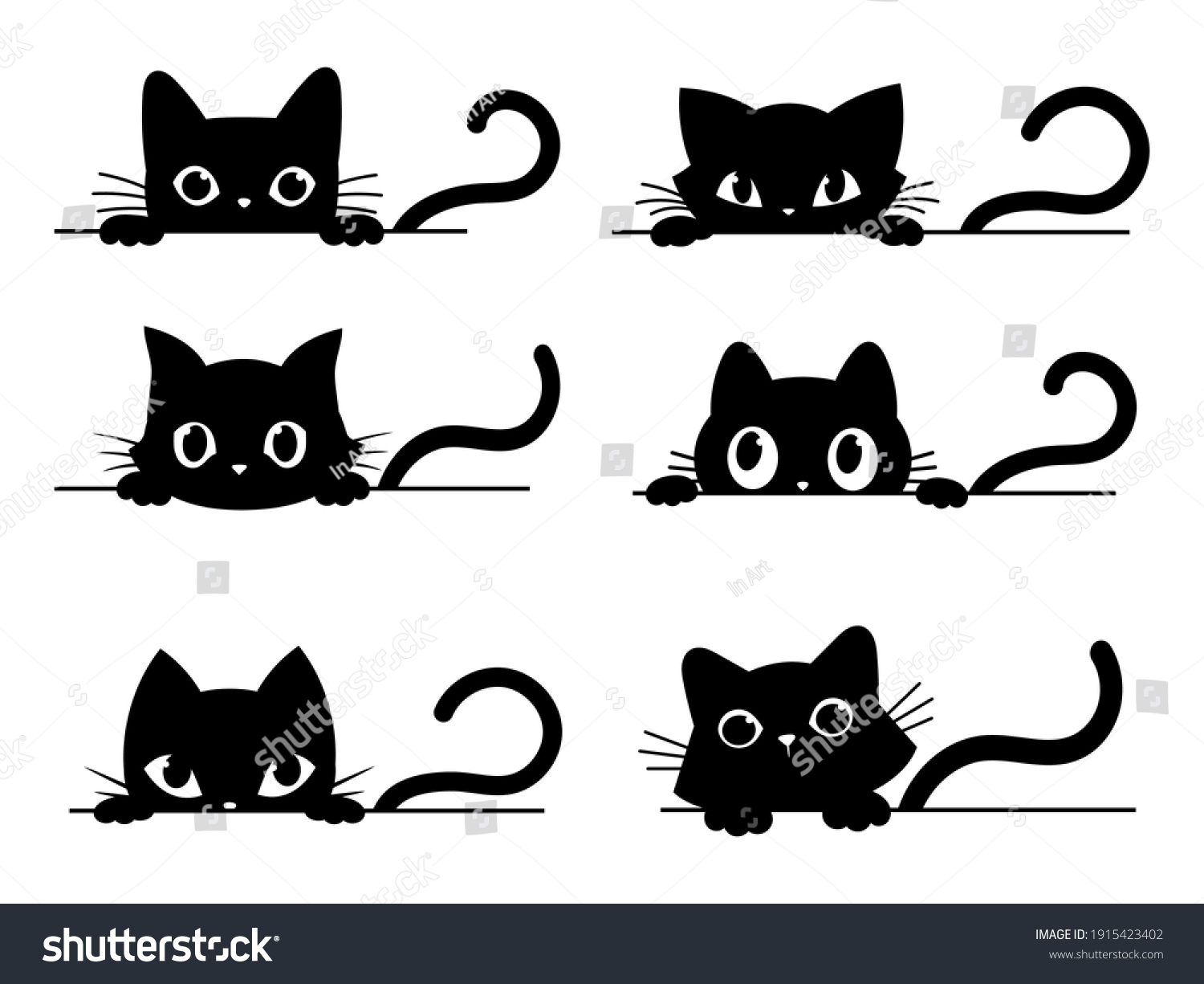 Cat Peeking Images Stock Photos Vectors Shutterstock