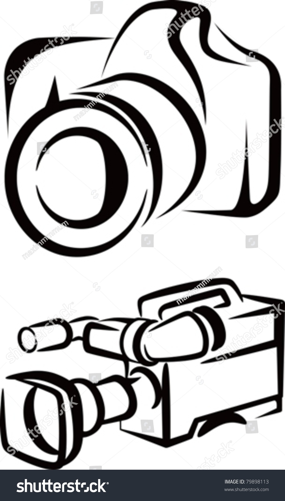 Set Of Cameras Stock Vector Illustration 79898113 : Shutterstock