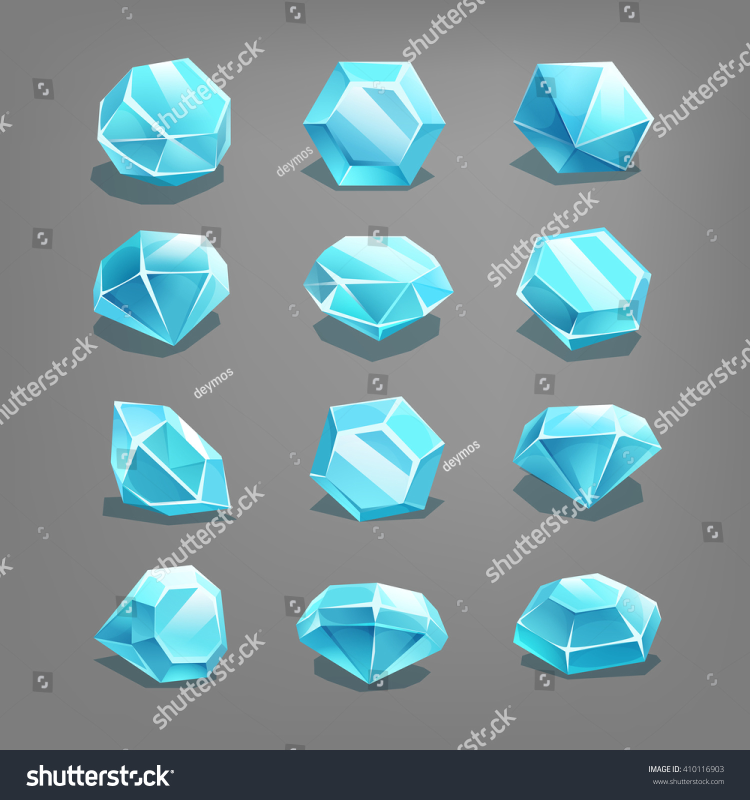 Set Of Cartoon Gems. Vector Illustration. - 410116903 : Shutterstock