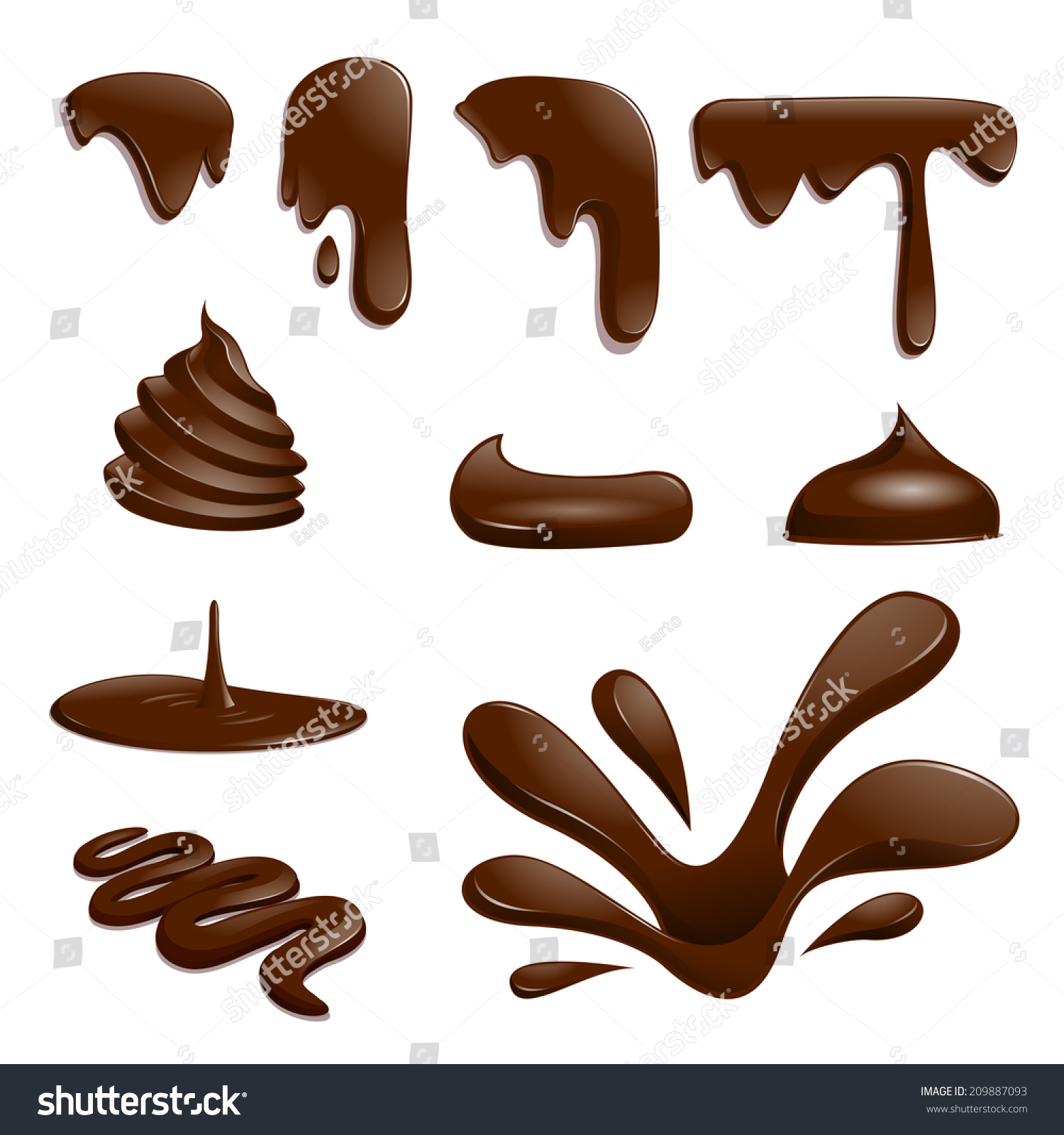 Set Of Chocolate Drops Vector Illustration Shutterstock