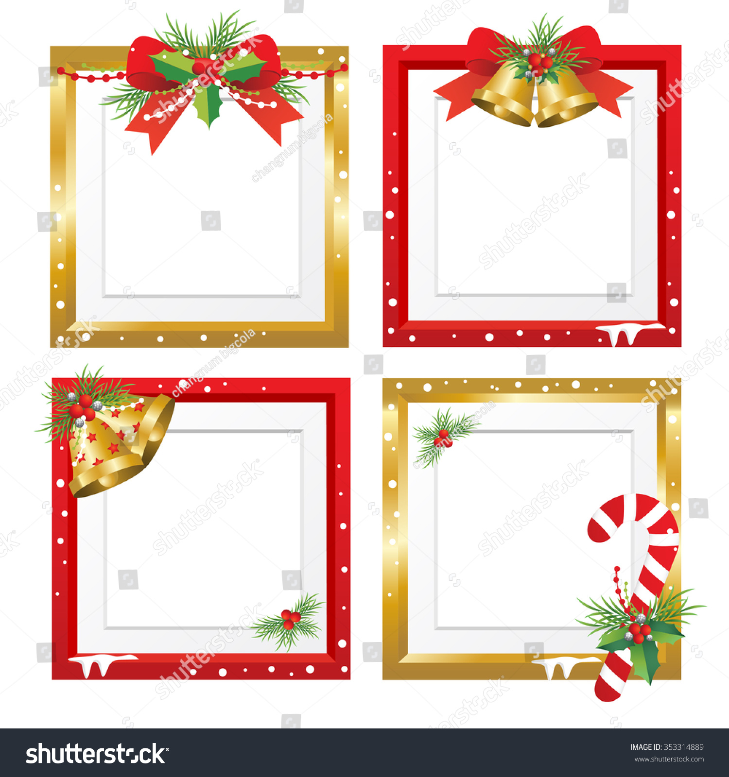 Set Of Christmas Frames,Vector Christmas Border, Christmas Frame