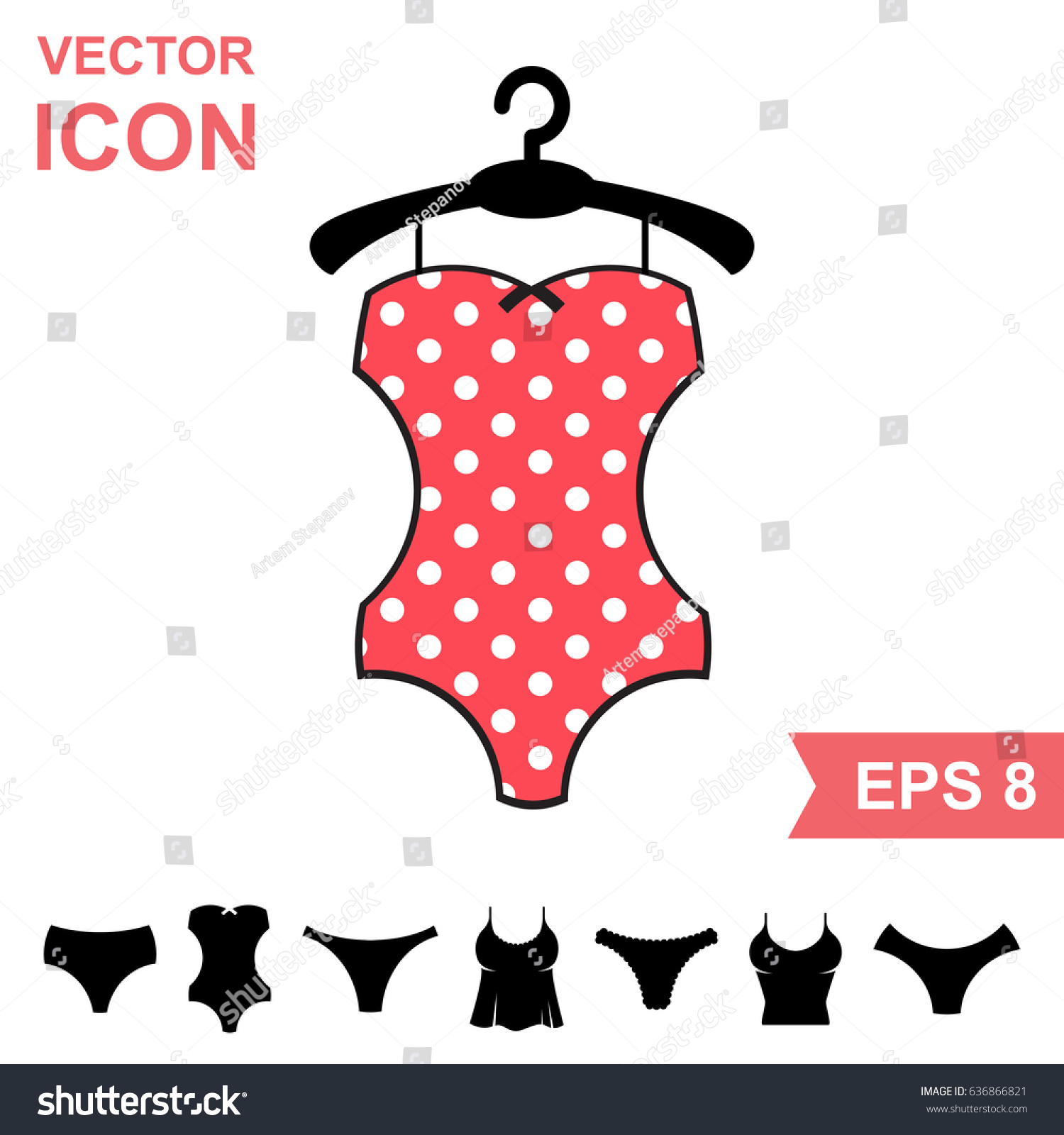 Set Corrective Lingerie Swimsuit Vector Icon Stock Vector Royalty Free